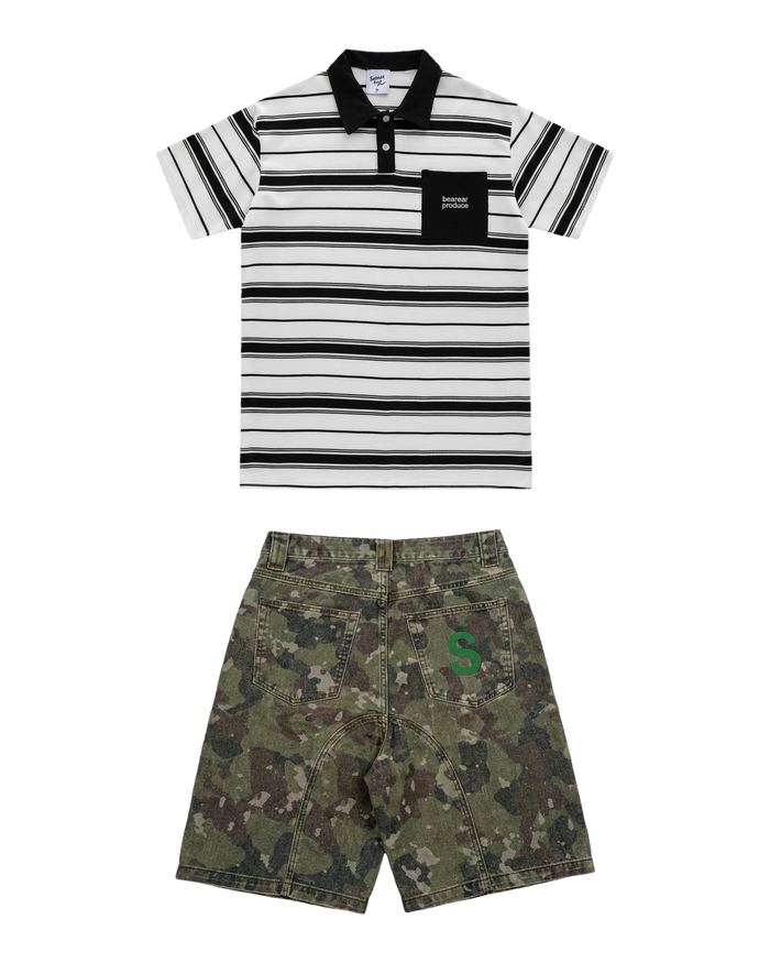 Pocket Polo White / Camo Set